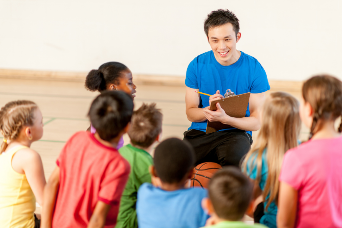 Educator teaching e-learning video course