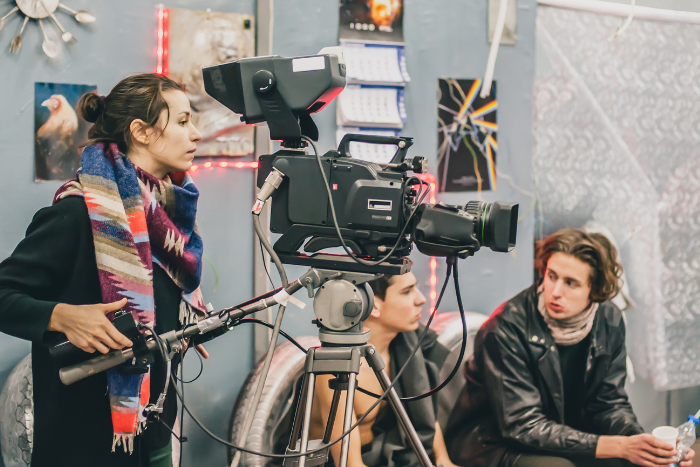 Film production set movie director camera crew